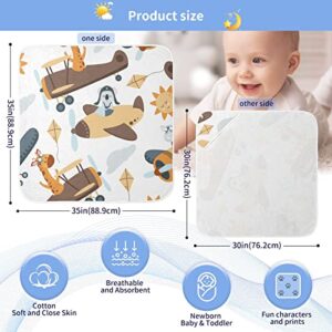 Pigsaly Cute Giraffe Koala Hooded Baby Towel Airplane Animals Baby Bath Towel Unisex Soft Organic Cotton Washcloths Toddlers Shower Gifts for Boys Girls Newborn 30 x 30 in