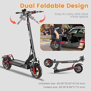 iENYRID Adult Electric Scooter, E Scooter with Detachable Seat for Adults, 600W Motor, 28Mph Top Speed, 31Miles Max Range, 10" Pneumatic Tires for Commuter -Black