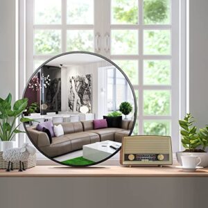 itrue black round mirror 12 inch small metal frame mirrors for wall with wall mount hook for home decor