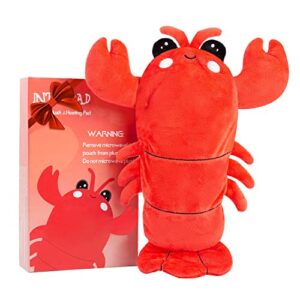 intoypad microwavable menstrual heating pad, crustacean warming pillow, cuddly & cute lobster plush with heating pad