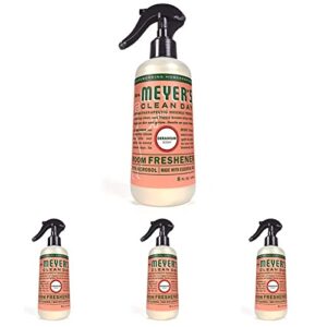 mrs. meyer's room and air freshener spray, non-aerosol spray bottle infused with essential oils, geranium, 8 fl. oz (pack of 4)