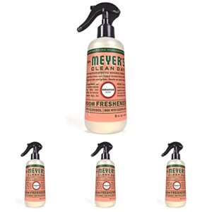 Mrs. Meyer's Room and Air Freshener Spray, Non-Aerosol Spray Bottle Infused with Essential Oils, Geranium, 8 fl. oz (Pack of 4)