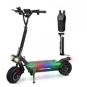 electeic scooter adults 50 mph & 50 miles, 5600w dual motor electric scooter with bag, 11" off road tires, dual shocks & dual braks, folding adult scooter electric
