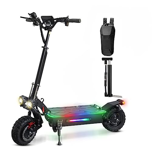 Electeic Scooter Adults 50 MPH & 50 Miles, 5600W Dual Motor Electric Scooter with Bag, 11" Off Road Tires, Dual Shocks & Dual Braks, Folding Adult Scooter Electric