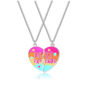 angel's draw home best friend necklace gifts magnetic matching bff necklace for 2 girls friendship gift for sister friends birthday gifts (best friend)