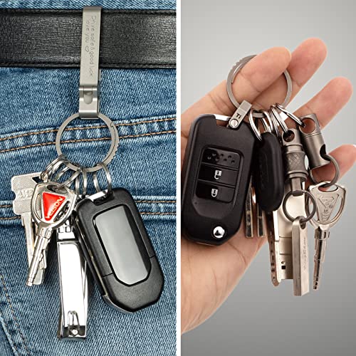 BANG TI Titanium Quick Release Keyrings Side-pushing Split Heavy Duty Keychain Rings Labor-saving Kit (K35)