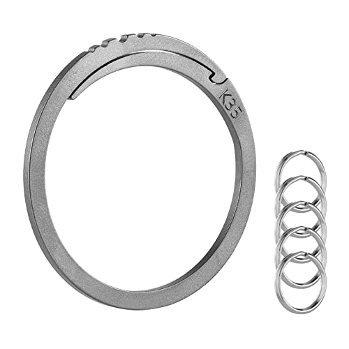 BANG TI Titanium Quick Release Keyrings Side-pushing Split Heavy Duty Keychain Rings Labor-saving Kit (K35)