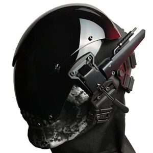 marikito cyberpunk mask adult helmet, techwear futurism mask, halloween holiday party role play costume props, anti fog lens (skull)