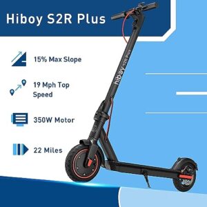 Hiboy S2R Plus Electric Scooter, Upgraded Detachable Battery, 9" Pneumatic Tires, 350W Motor - Max 22 Miles & 19 MPH Portable Folding Commuter E-Scooter for Adults - Dual Brakes with Split Wheels