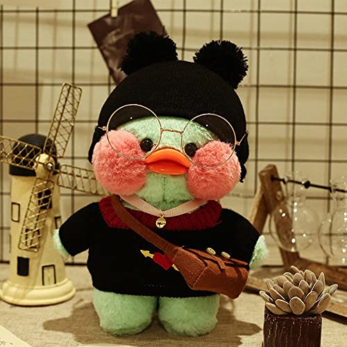 Big Duck Stuffed Animal Clothes Accessories 12 in Duck Plush Kawaii Stuffed Animal Toy with Glasses, Large Cute Plushies Super Soft Plush for Girls Boys, Softest Birthday Valentine Gift (Green)