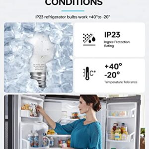 KINDEEP A15 Refrigerator LED Bulbs 60 Watt Equivalent, 7W Light Bulb Daylight White 5000K, 700LM for Appliance Fridge Light Bulb, Ceiling Fan, Waterproof, Non-Dim, E26 Base, 2 Pack