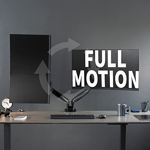 VIVO Premium Aluminum Heavy Duty Dual Monitor Arm for Ultrawide Monitors up to 35 inches and 30.9 lbs Each, Desk Mount Stand, Pneumatic Height, Max VESA 100x100, Black, STAND-V202Q