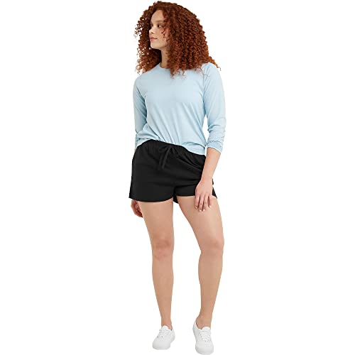 Hanes Originals, Cotton Jersey, Adjustable Shorts for Women, 2.5", Black