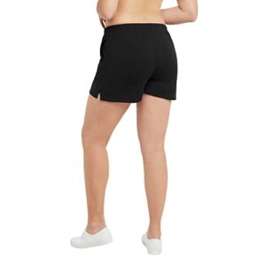 Hanes Originals, Cotton Jersey, Adjustable Shorts for Women, 2.5", Black