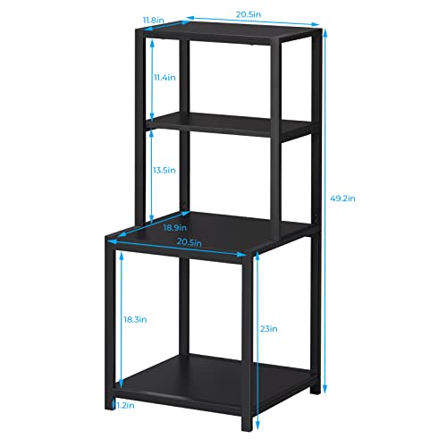 GreenForest L Shaped Desk 47 inch Reversible Corner Gaming Computer Desk with Storage Shelves and 49.2 inch Large Tall 4 Tier Printer Stand with Storage Shelf