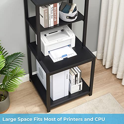 GreenForest L Shaped Desk 47 inch Reversible Corner Gaming Computer Desk with Storage Shelves and 49.2 inch Large Tall 4 Tier Printer Stand with Storage Shelf
