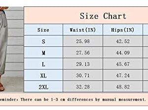 Womens Casual Capri Pants Elastic Waist Drawstring Summer Lounge Baggy Trousers Cinch Bottom Lantern Ankle Pants with Pockets