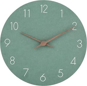 wall clock 12 inch large wall clocks battery operated rustic wooden modern silent wall clock round easy to read non ticking analog clock for bedroom living room office kitchen bathroom home deoor