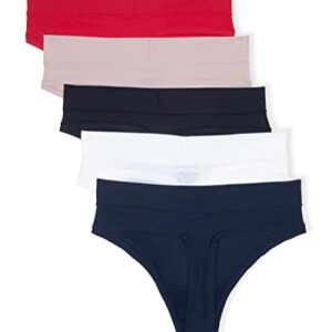 Tommy Hilfiger Women's Thong, 5-Pack, SC/BW/BLK/BB/TR