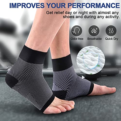 Lxlu Plantar Fasciitis Compression Socks (3 pairs) Arch Support Foot Pain Relief Ankle Brace Night Splint for All Day Wear Provide Increase Blood Circulation Suitable for Men & Women (Black, X-Large)
