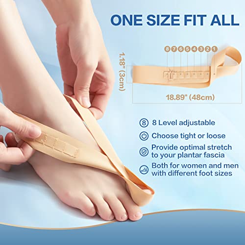 Plantar Fasciitis Night Splint, Adjustable Strap Night Splint for Plantar Fasciitis Relief Women Men Achilles Tendonitis