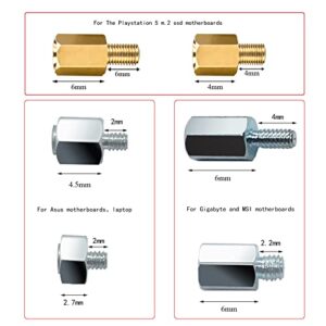 M.2 SSD Screw Kit, M.2 Standoff and Screw Kit for Asus Gigabyte MSI PS5 Motherboards