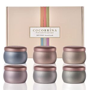 cocorrína scented candles gifts for women - 6 pack/ 3.8oz soy wax candles home scented gifts sets for birthdays, thanksgiving, christmas - home decor, yoga （aromatherapy）