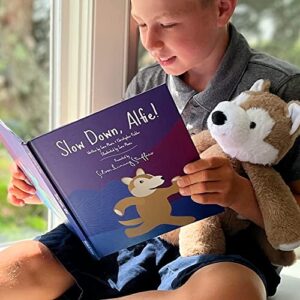 Silver Lining Stuffies Slow Down, Alfie! Book & Alfie The Stuffed Wolf