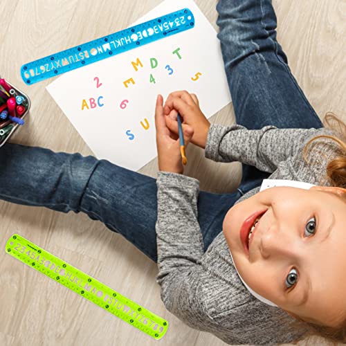 Prasacco 2 Pieces Color Flexible Rulers, 12 Inch Soft Bendable Plastic Transparent Rulers, Clear Straight Ruler with Inches Transparent Shatterproof Straight Ruler for School Classroom House Office