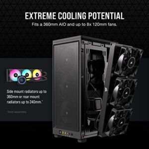 Corsair 2000D Airflow Mini-ITX PC Case - Mini-ITX Form-Factor - Steel Mesh Panels - Three-Slot GPU Support - Cooling-Optimized Interior - Modern Front Panel I/O - Black