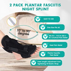 Vsehipl Plantar Fasciitis Night Splint,2 Pack 2023 NEW Upgraded Night Splint Adjustable Elastic Dorsal for Women & Men,Plantar Fasciitis Relief Brace for Achilles Tendonitis and Foot Drops