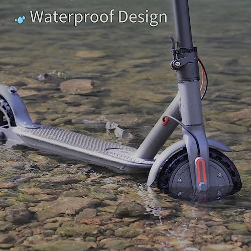 CUNFON Electric Scooter, 8.5" Solid Tires Electric Scooter for Adults, 350W Motor, Up to 19 Miles Long-Range, Portable Folding Commuting Scooter for Adults, UL Safety Certified and App