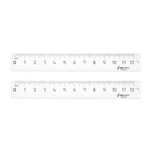 harfington 2pcs straight plastic ruler 12cm metric plastic clear measuring tool for classrooms home office