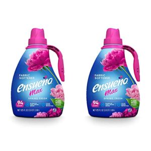ensueño - max liquid fabric softener- with long-lasting freshener and wrinkle eliminating formula, spring fresh scent - (125 oz) (pack of 2)