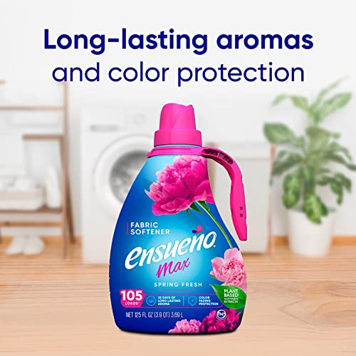 Ensueño - Max Liquid Fabric Softener- With Long-Lasting Freshener And Wrinkle Eliminating formula, Spring Fresh Scent - (125 oz) (Pack of 2)