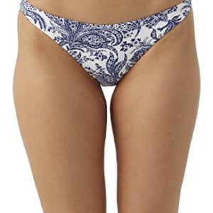 Womens Swim Belle Flower Flamenco Cheeky Bikini Bottom, Medieval Blue, M