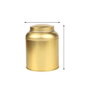 Fvstar 4pcs Tea Tin Canister with Airtight Double Lids 5 oz Can Box Loose Leaf Tea Canister Tea Bag Container Small Kitchen Canisters for Tea,Coffee,Sugar and Spices Storage (Gold)