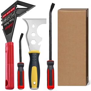 trim puller tool for baseboard, trim removal tool set, with painter's tool and pry bar set, tile tools for commercial work, baseboard, molding, siding and flooring removal