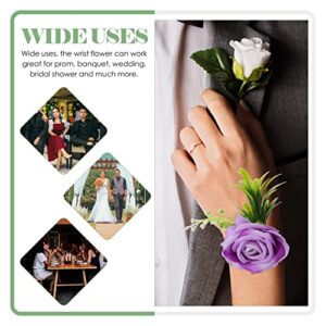 VOSAREA Wedding Decorations Wedding Decorations Artificial Flower Corsage Bracelet Bridesmaid Bride Wrist Corsage Wristlet Band for Wedding Flower Bracelet Wedding Decor