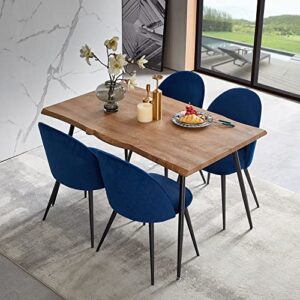homedot dining table set for 4,stylish table with strong metal legs & modern dining chair armlss beautiful home chair indoor velvet accent chair with high back design,perfect for dining room