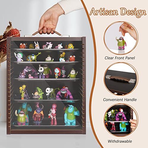 Cathyeen Miniature Display Case Display Cases for Collectibles Miniatures Storage Case Display Shelves Shelf for Collectibles for Mini Action Figures Valuable Collectibles or Crystal Stone (Black)