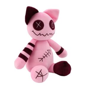 Bilibang Zombie Cat Plush,Ghost Zombies Toys,Soft Cat Animal Plush Doll,Stuffed Pink cat,Adorable cat stuffy Animal Gift for Kids(Zombie Cat Plush)