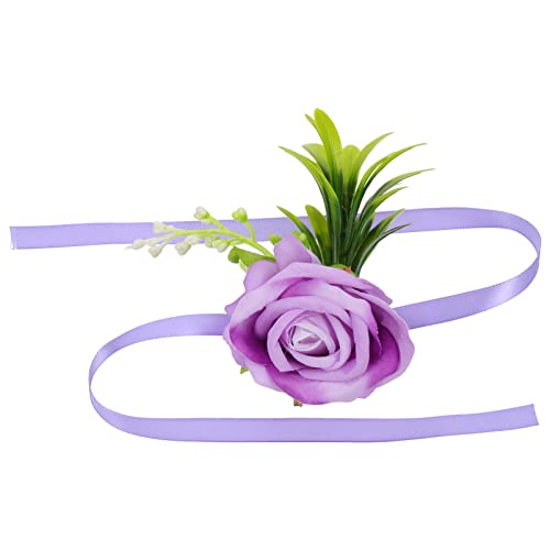 Beavorty Corsage Bracelet Artificial Flower Wrist Corsage Wristlet for Bride Bridesmaid