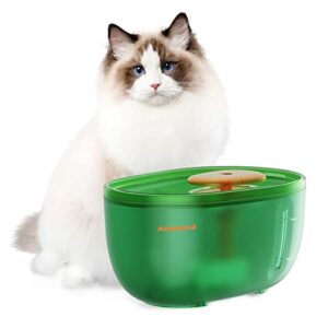 awpland avocado cat water fountain, ultra quiet pet water fountain with smart pump, 67oz/2l auto cat water bowls for cats and small dogs, multiple pets