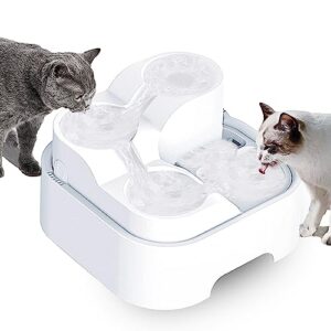 kopmath cat water fountain for multiple pets, 4 tiers, 95oz/2.8l, whisper quiet pump, scientific filtration, easy to set up & clean, emergency water storage, large dog water dispenser, with power plug