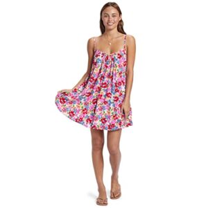 Roxy Women's Standard Summer Adventures Coverup Dress, Shocking Pink BlooMIN Babe 232