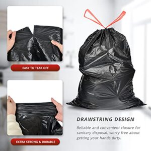 Ultra Strong 15 Gallon Drawstring Trash Bags (102 Count) Large Heavy Duty Thicken Plastic Tall Kitchen Garbage Bags Black for Kitchen Office Lawn Yard by Glasho