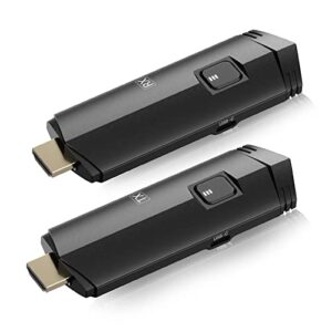 anyget wireless hdmi transmitter and receiver, wireless hdmi extender kit,designed for laptops,pc,hdmi dongle adapter,support 2.4/5ghz for streaming video/audio from laptop, pc to hdtv/projector