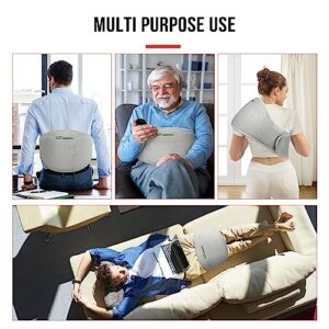 Snailax Heating Pad for Back Pain Relief,Belly Wrap Belt with 3 Vibration Modes & Adjustable Strap,Heating Pad for Cramps,3 Heat Setting & Auto Shut Off, Gifts(Gray)