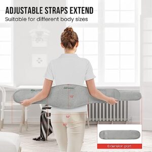 Snailax Heating Pad for Back Pain Relief,Belly Wrap Belt with 3 Vibration Modes & Adjustable Strap,Heating Pad for Cramps,3 Heat Setting & Auto Shut Off, Gifts(Gray)
